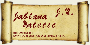 Jablana Maletić vizit kartica